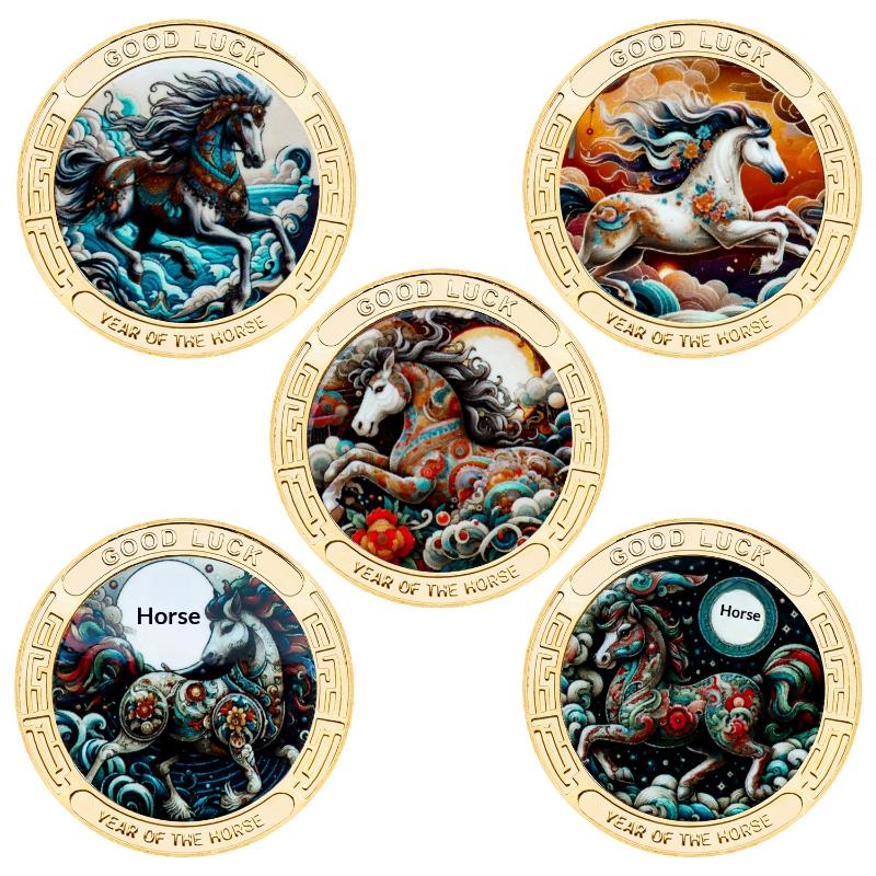 2026 Year Of The Horse Gold Plated Commemorative Coin Gift Souvenir Coin For Success Good Fortune