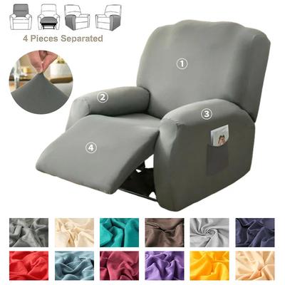 4 peças/conjunto capa reclinável elástica capas para cadeira reclinável capas reclináveis macias com bolso para crianças e animais de estimação