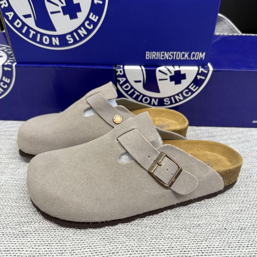 Men’s BK Genuine Leather Retro Toe Semi-Slippers - New, Versatile, and Comfortable Birkenstock Shoes
