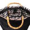 Lesportsac Shadow Black Fur Medium Bamboo Tote Bag [1440.Hb88]