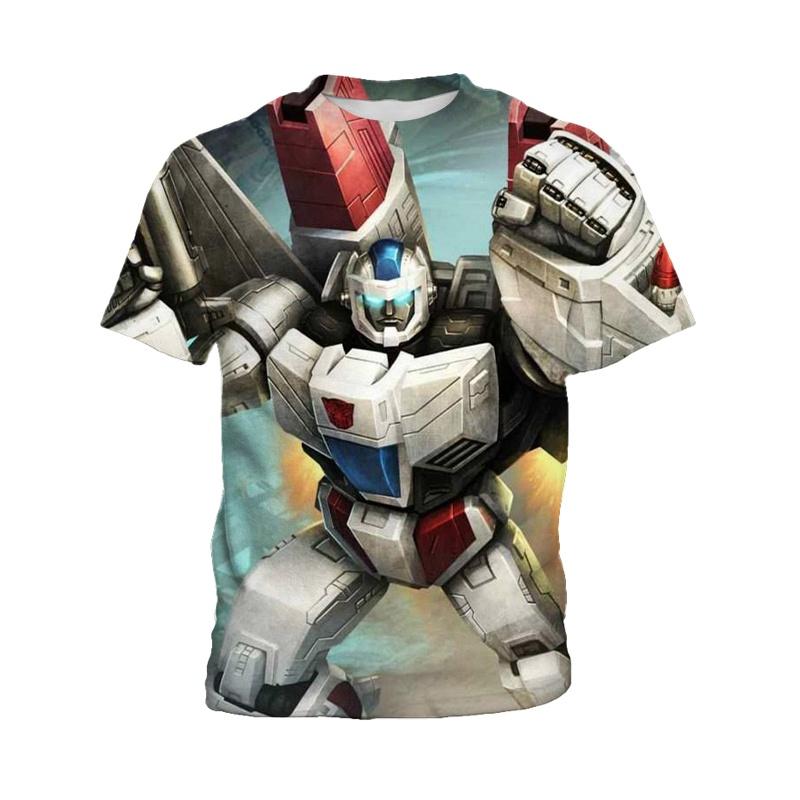 Optimus Prime Megatron Transformers 3D Printed Children's T-shirt, Boy Transformers Role Playing T-shirt, Casual and Comfortable
