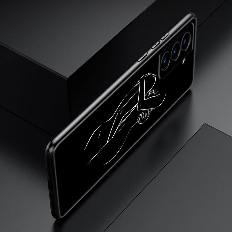 Simple Line Art Phone Case For Samsung Galaxy S22 Pro S21 S20 Ultra FE S10 Lite 5G S10E S9 S8 Plus Soft TPU Black Cover