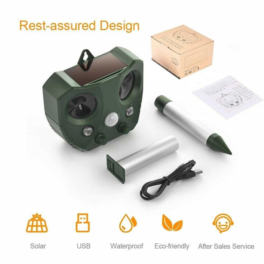 

Ультразвуковой отпугиватель мышей, инфракрасный индукционный многофункциональный отпугиватель птиц, солнечный отпугиватель животных для улицы