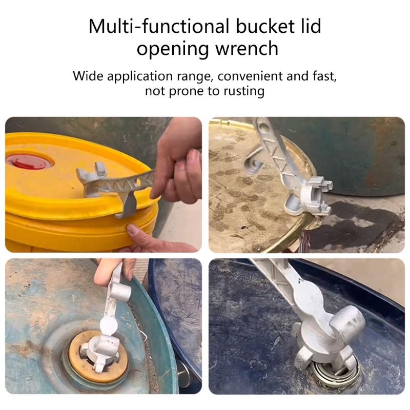 3 In 1 Drum Bung Opener Bung Tool Multifunction Bottle Cover Bucket Aluminum Bucket Lid Wrench Manual Can Bucket Opener