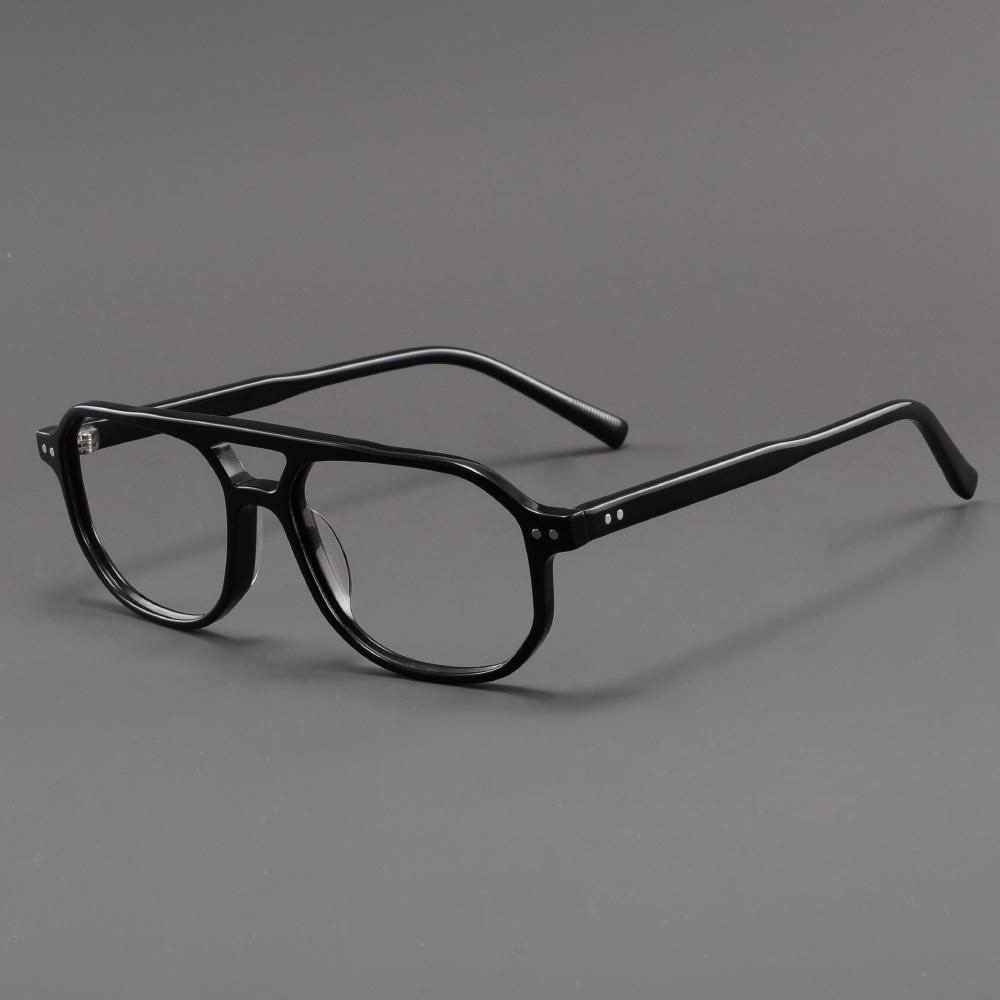 

Super Quality Acetate Double Bridge Glasses Frame Men Myopia Prescription Eyeglasses Frame Reading Glasses Luxury Brand Eyewear