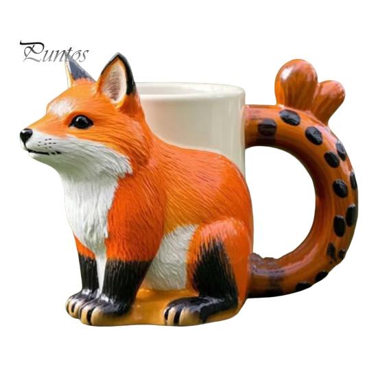 Squirrel Coffee Cup 3D Cute Fox Tea Mug Creative Animal-themed Cup Handmade Creative Birthday Gift for Friends Kids