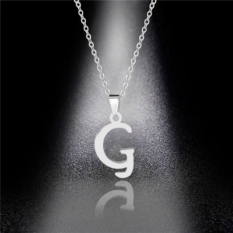 Simple English Letter Necklace Collarbone Chain Women Fashion Jewelry 26 Alphabet Pendant