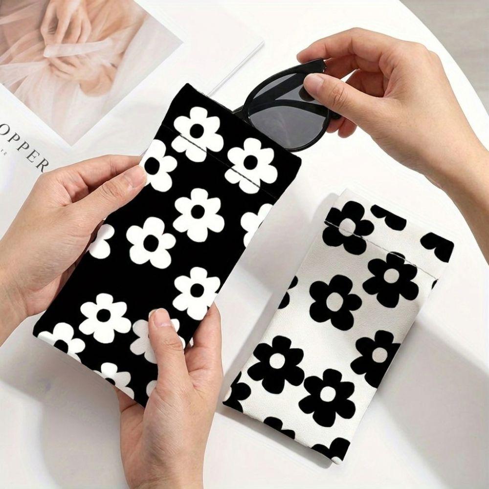 Floral Print Glasses Bag Waterproof Sunglasses Pouch Korean Style Eyewear Storage Bag For Women