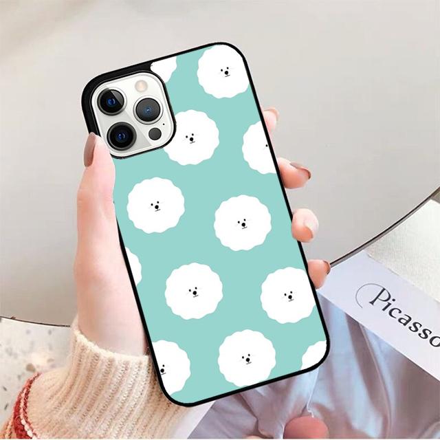 Cute Cartoon Bichon Frise Phone Case for iPhone 17 Air 16 16e 15 Plus for Apple 13 11 12 14 Pro Max Cover coque fundas