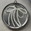 Pearl Beaded Bowknot Keychain Decorations Pendant Handbag Hangings Ornament Sweet Keyring Pendant for Women Girls