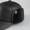 In The Elderly Hat Men'S Winter Ear Protection Duck Tongue Baseball Cap Old Man Leather Hat Warm Windproof Dad Grandpa Hat
