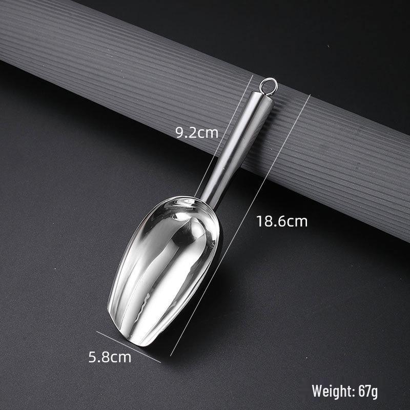 

Multi-Purpose Stainless Steel Shovel: Ideal for Ice, Flour, Grains, and Food Handling in Hotels and Supermarkets. Thickened Straight Handle Ice Shovel