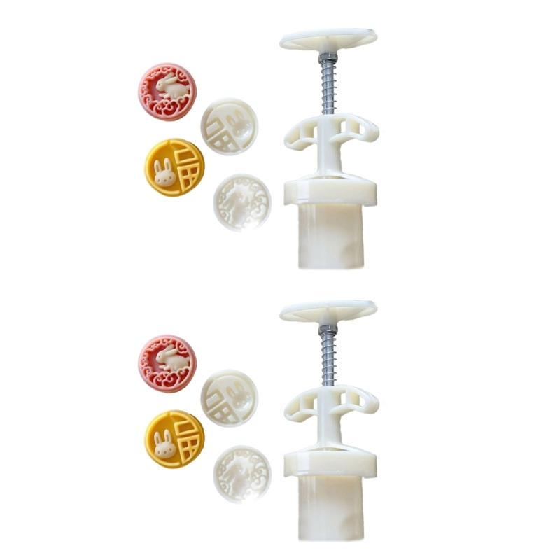 DIY Round Mooncake Mold Versatile Festival Cake Making Molds Biscuits Hand Press Mould for Home Cooks and Food Lovers