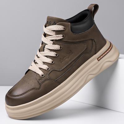 2026 Neue Herren Echte Leder Gehen Schuhe Mode Outdoor Dicke Sohle Rutschfest Vulkanisierte Schuhe Bequem Freizeit Leder Flache Schuhe