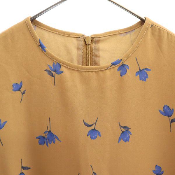 Mila Owen Floral Long Sleeve Long Dress F Brown X Blue Women Used