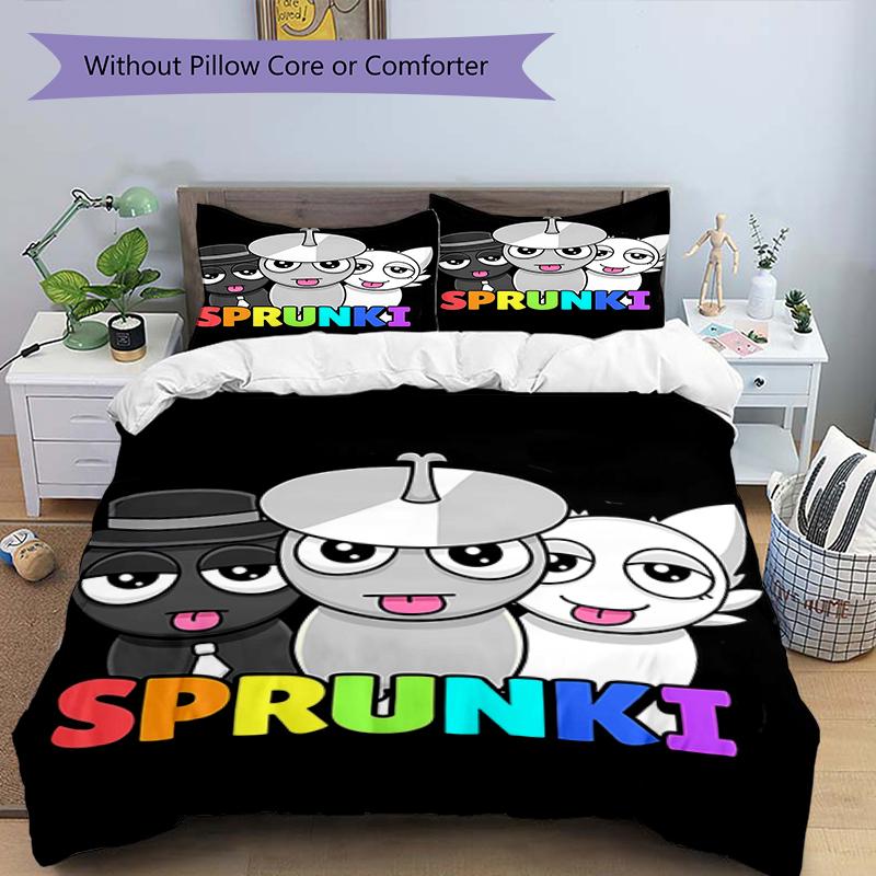 3pcs SPRUNKI9 Design Cover Set - HD Printed Bedding with 1 Cover and 2 Pillowcases - Perfect for Home and Dorm Decor