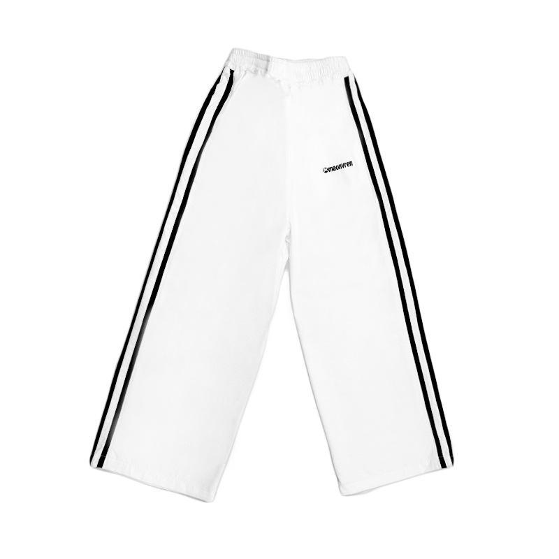 Girl Sports Pants Teenager Spring Wide-leg Casual Trousers 2025 New Children's Straight Loose Sweatpants Kids Autumn Clothing