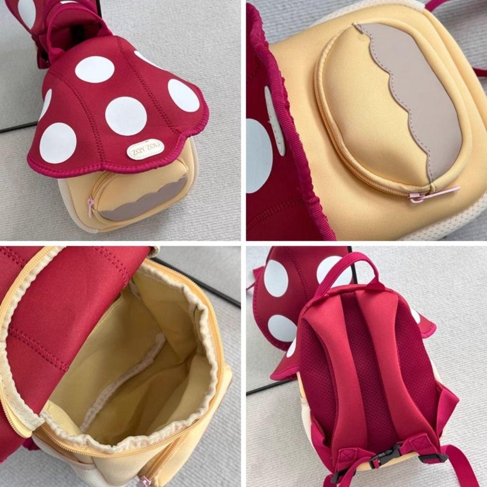 Double Shoulder Mushroom Backpack Large Capacity Student School Bag  Kids Gifts