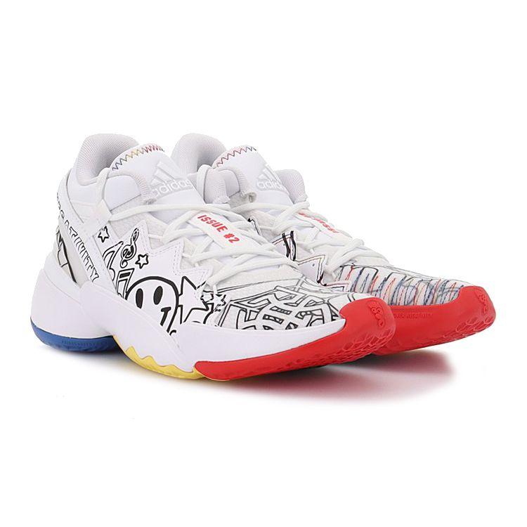 Adidas D.O.N. Issue #2 Big Kids Determination Over Negativity Kids Sneakers White Footwear-White Red G57969