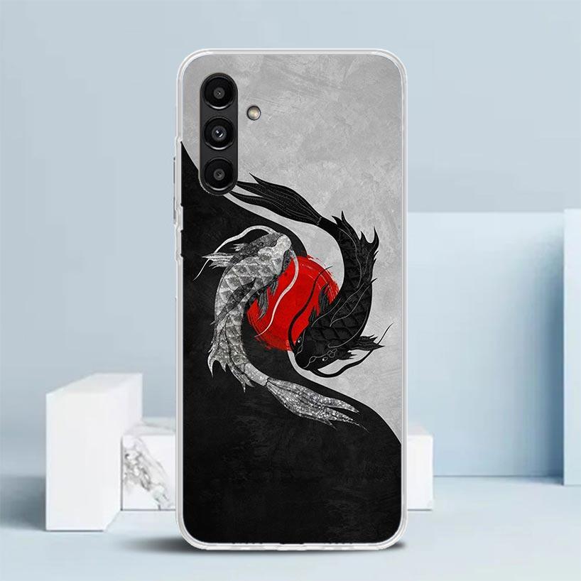 Japan Koi Fish Yin Yang Art Phone Case For Samsung Galaxy A17 A37 A57 A16 A15 A14 A13 A56 A55 A54 A53 A36 A35 A34 A33 A26 A25 A2