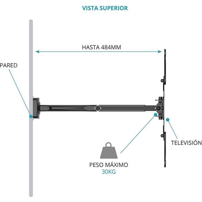 TM Electron Tmslc141 – Universal Swivel Wall Mount Bracket with Arm for Monitor or TV, Black 1236