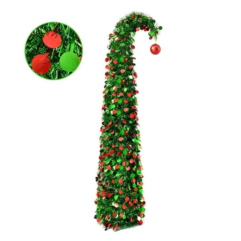 PE Material Collapsible Christmas Tree Bent Neck Collapsible Artificial Christmas Tree 1.5M/1.8M Dotted Pattern