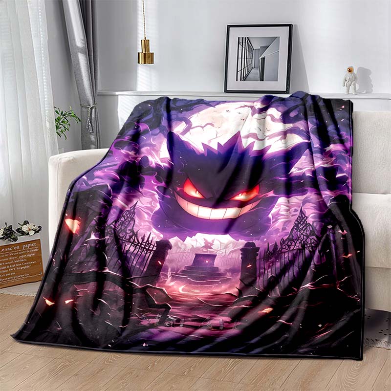 P-Pokemon G-Gengar Print Blanket Warm Soft and Comfortable Home Travel Blanket Sofa Bedding Camping RV Blanket Luxury Gift