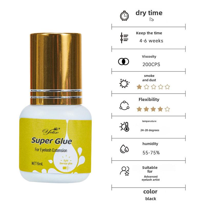 Quick-Drying, Long-Lasting, Gentle, Non-Irritating Soft-State Eyelash Extension Glue for Self-Grafting.