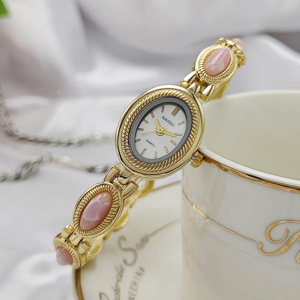 Trendy Oval Stone Bracelet Women's Watch - Versatile Fashion Accessory