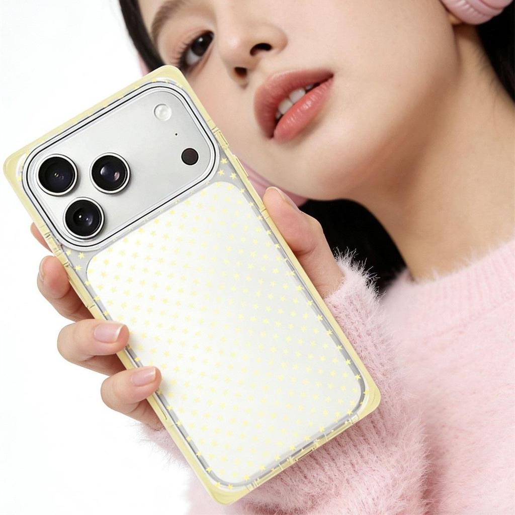High-Grade Crystal Star iPhone 15 17/16 Pro Max Anti-Fall Case