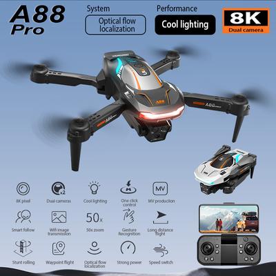 Nowy dron A88 z 3 kamerami HD Wifi FPV unikanie przeszkód fotografia lotnicza przepływ optyczny składany quadrocopter zabawka prezent jednoczęściowy start i lądowanie