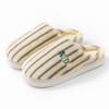 Simple striped cotton slippers couple autumn and winter 5 new indoor home warm fleece non-slip cute wool slippers