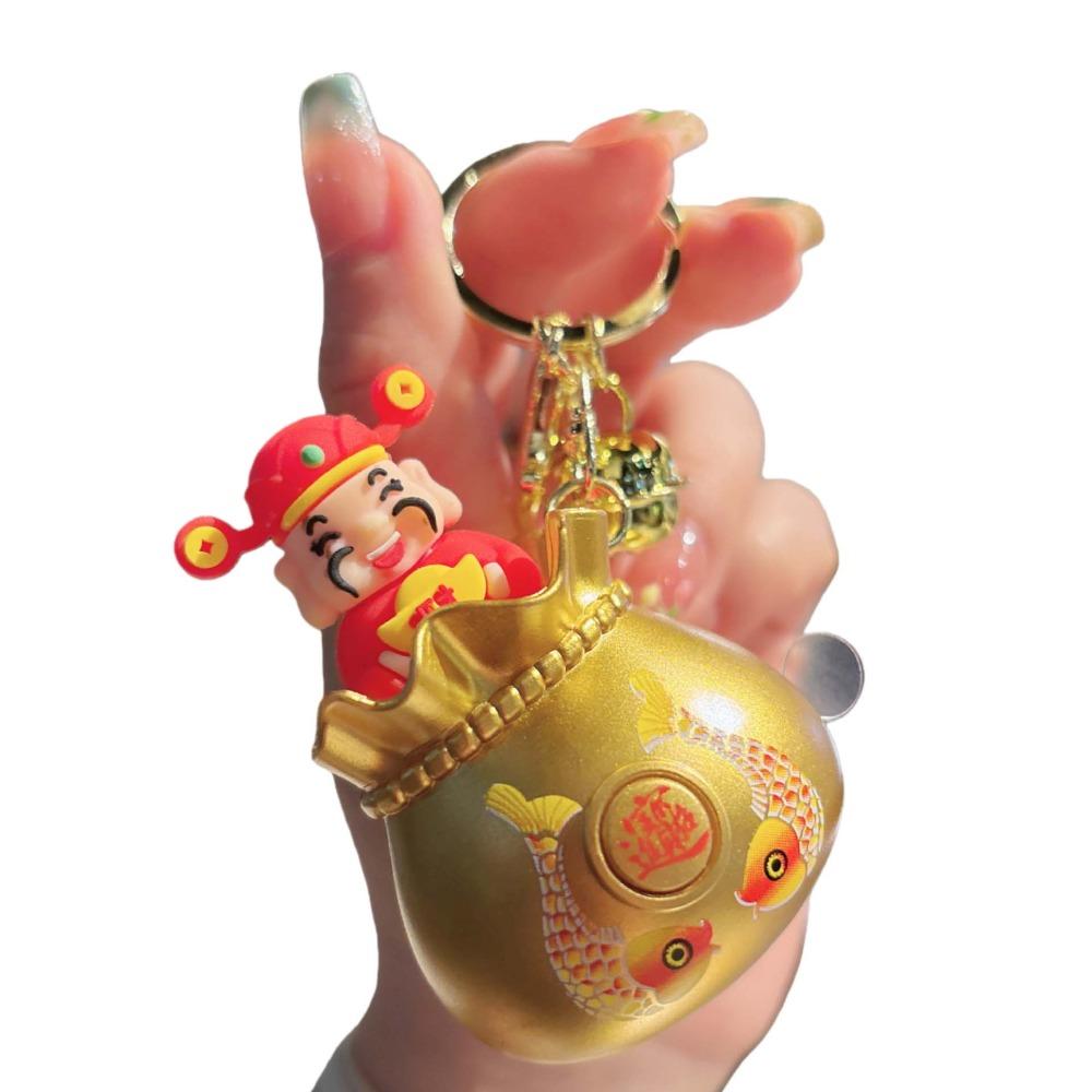 Blessing Bag Wealth God Voice Keychain Chinese New Year God of Longevity Pendant  Car Key Pendant