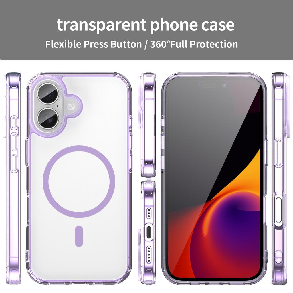 iPhone 16 Plus Clear Phone Case,Non-Yellowing Magnetic Phone Case for iPhone 16 Plus