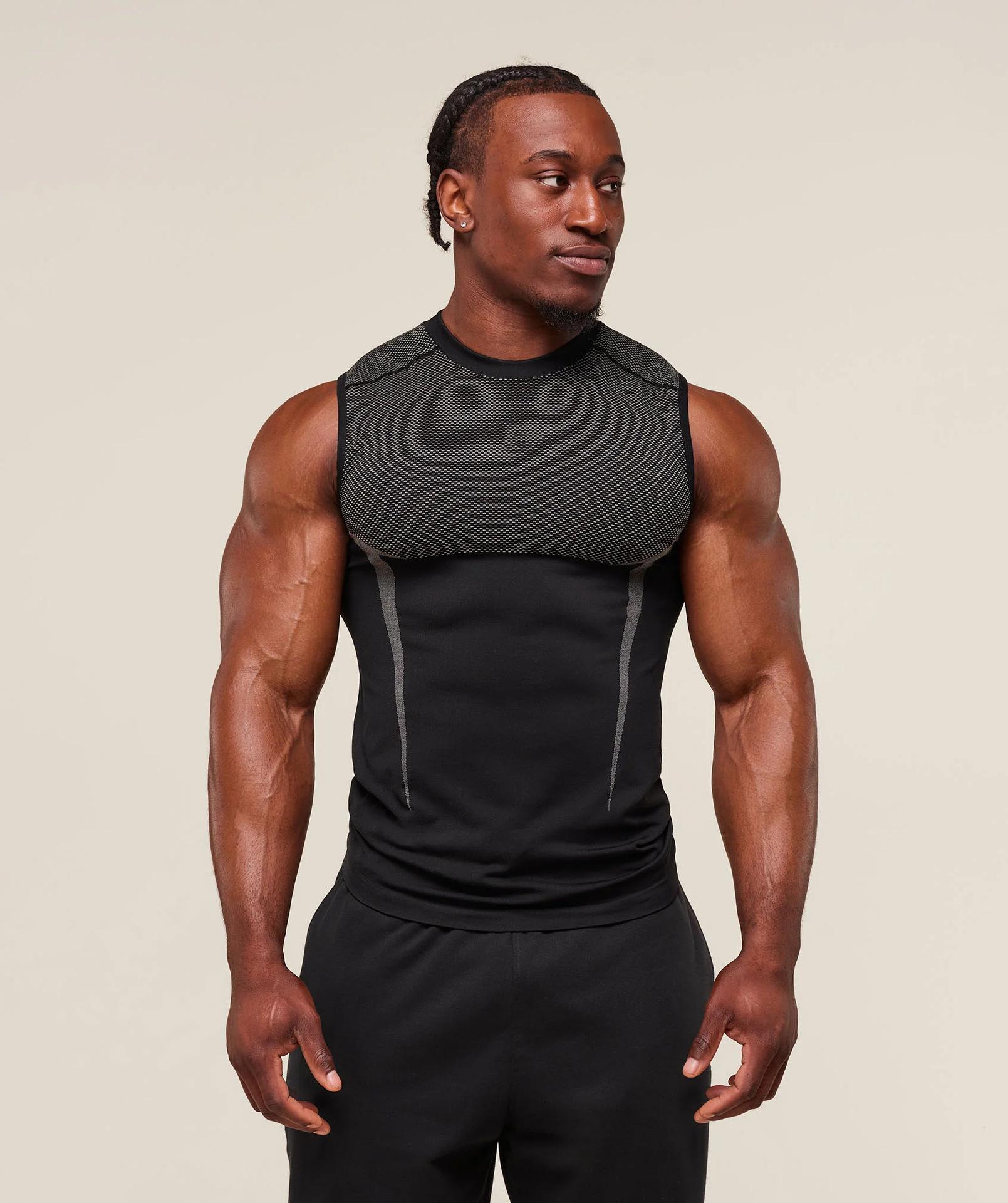 Дышащий мужской фитнес-жилет Gymshark – Облегающий короткий рукав, тренировочный топ S