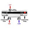 Wall Mounted 1 Set Bathroom Thermostatic Shower Cold & Hot Faucet Brass Mixer Value Dual Handle Temperature Control Bathtub Shower Faucet