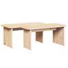 Coffee Table Set 2 pcs Natural Solid Pine Wood