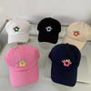 Casquettes de baseball brodées pour femmes, chapeau snapback, calotte souple, casquette à visière, mode, pare-soleil, fleurs, couleurs contrastées, couvre-chef mignon