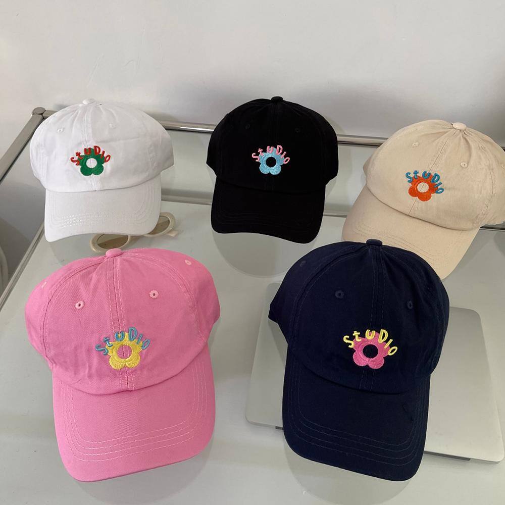 Casquettes de baseball brodées pour femmes, chapeau snapback, calotte souple, casquette à visière, mode, pare-soleil, fleurs, couleurs contrastées, couvre-chef mignon
