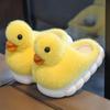 Kleine Ente Plüsch rutschfeste Baumwollpantoffeln für Kinder - Süßes pelziges Design für Jungen & Mädchen