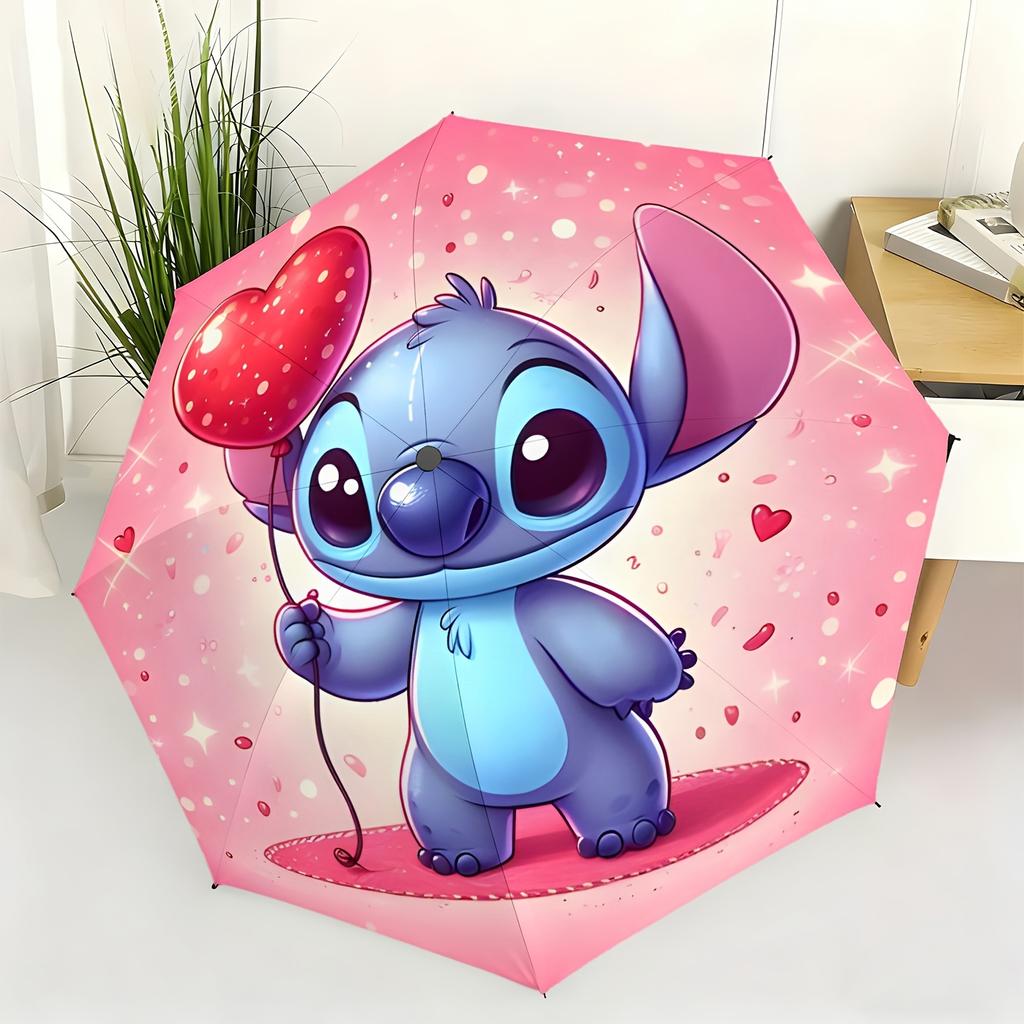 1pc Disney Authorized Stitch Cartoon Automatic Umbrella | All-Weather Portable Folding Umbrella, Ideal for Christmas and Birth