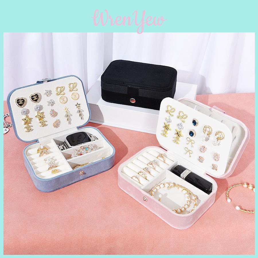 Minimalist Double Layer Jewelry Storage Box With Pu Leather For Home Organization