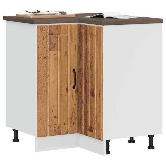 VidaXL Kitchen Corner Cabinet Lucca Old Wood Engineered Wood, Corner Cabinet, Corner Sink Unit,, Furniture 853755