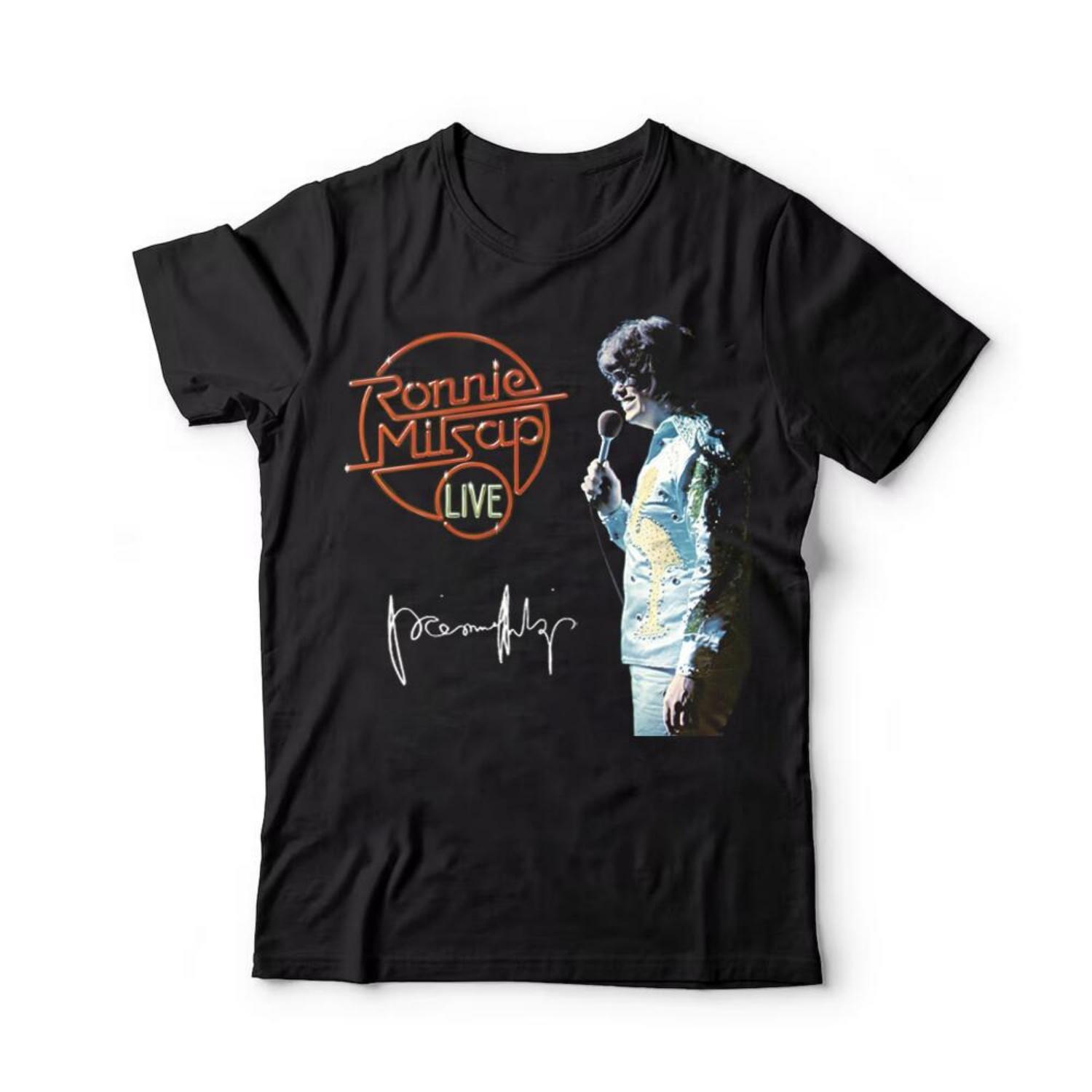 Ronnie Milsap Live Gift For Fans Classic Short Sleeve Unisex T-Shirt S-5XL Unisex T-Shirt S чёрный