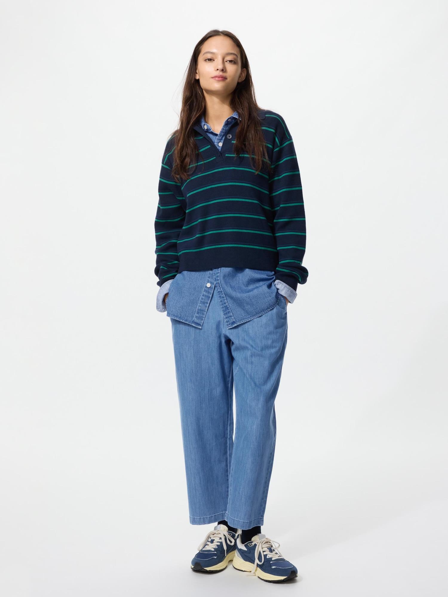 

Uniqlo Japan Хлопковые свободные брюки до щиколотки 65 BLUE/XS