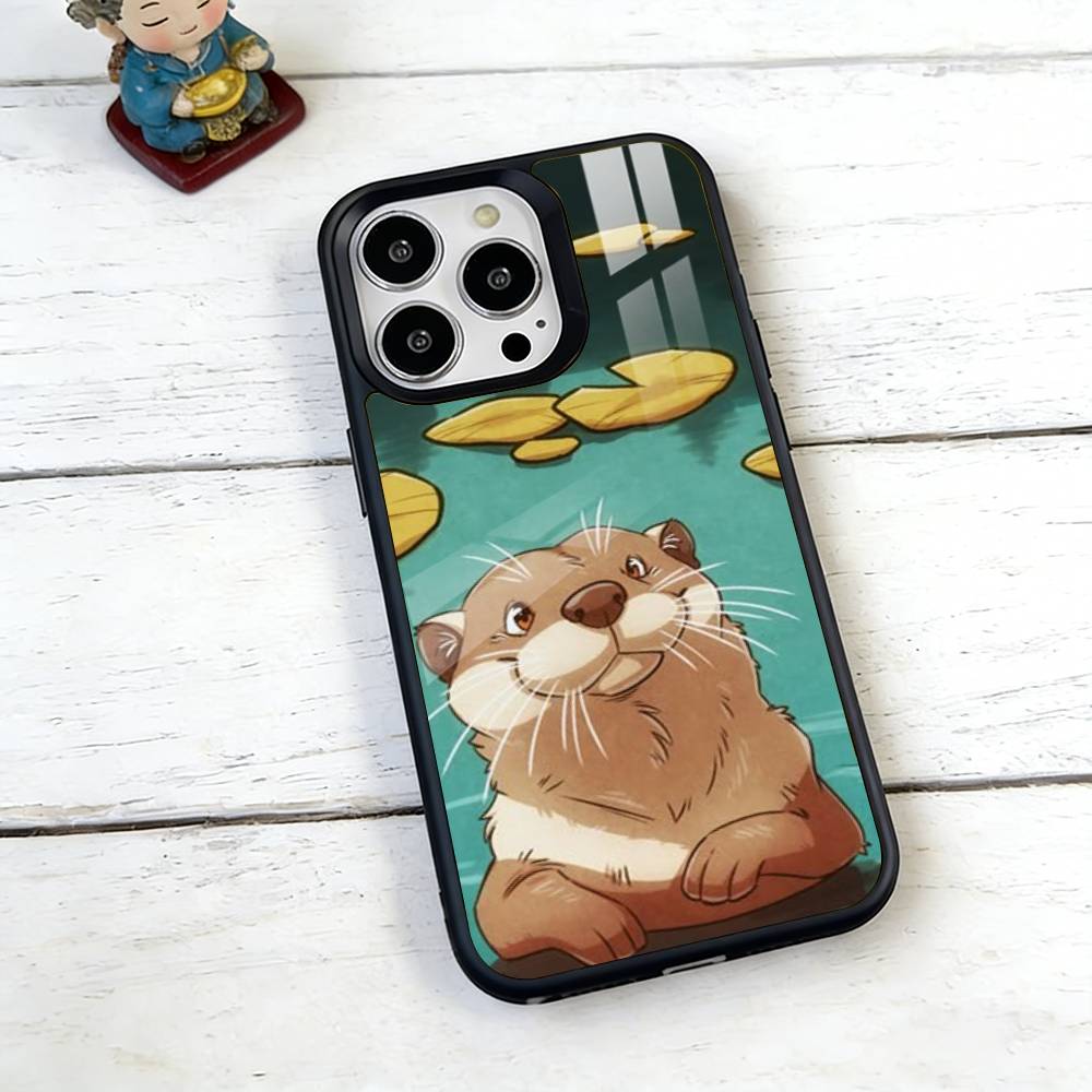 Lazy Otter Phone Case For iPhone17,16,15,14,13,12,11 Plus,Pro Magnetic For Magsafe Wireless Charging