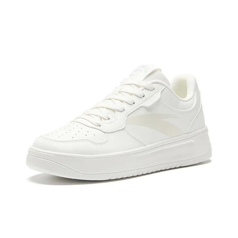 New Anta Relaxed Slip Resistant Shock Absorbers Low Top Skateboard Shoes Men's White 912518001Q-2