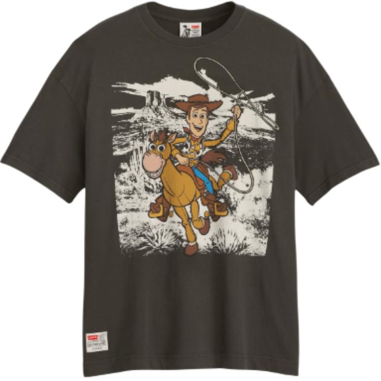 

Levi s Men s X Toy Story Woody Boxy Tee Black 0034T-0001 XS