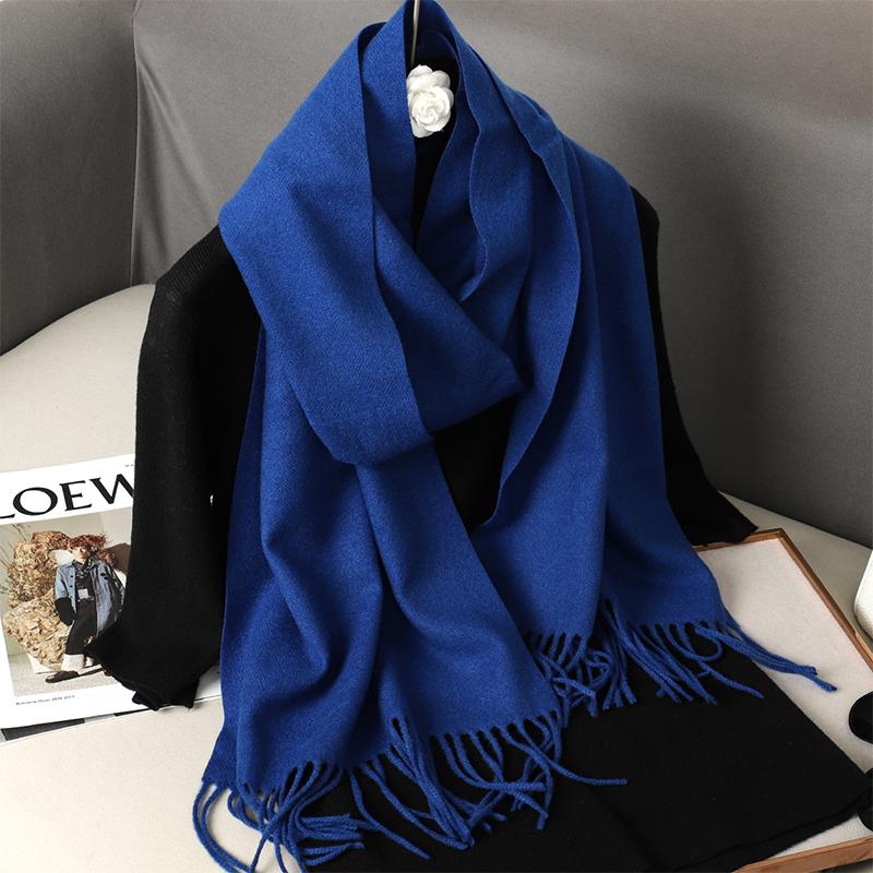 Nytt 62 farger Vinterskjerf for kvinner Langt Varmt Kasjmirskjerf Hijab Ensfarget Dame Sjal Wrap Kvinnelig Pashmina Bandana Hodeskjerf