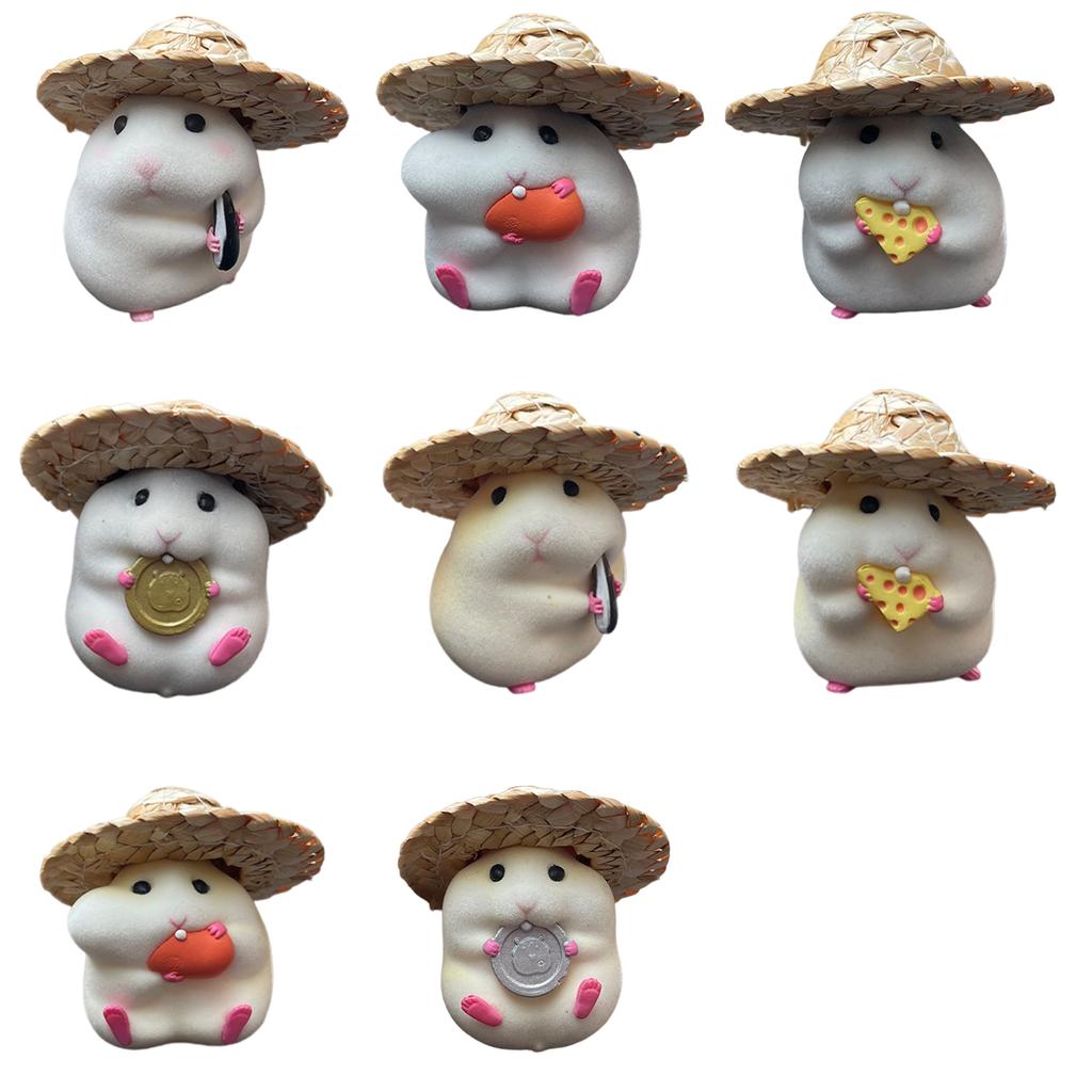 Hamster Car Decor Accessory Easy To Install Dashboard Ornament Fun Hamster Eating Seeds Vehicle Figurine for Interior